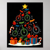 Unicycling Unicycle Christmas Tree Xmas  ポスター (正面)