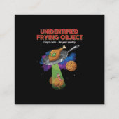  Unidentified Frying Object Funny Alien UFO Turkey スクエア名刺 (裏面)
