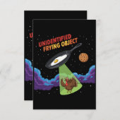  Unidentified Frying Object Funny UFO Turkey Abduc サンキューカード (正面/裏面)