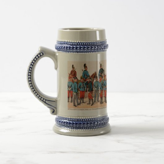 Uniforms of Austria Hungary lithograph beer stein ビールジョッキ (左)