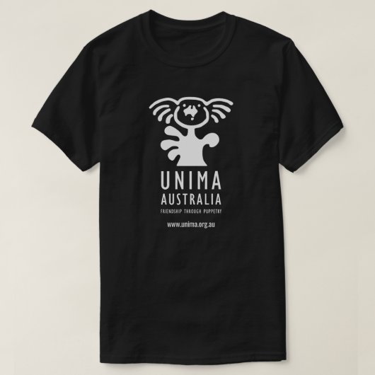 UNIMAオーストラリアメンズTシャツの黒 Tシャツ (デザイン正面)