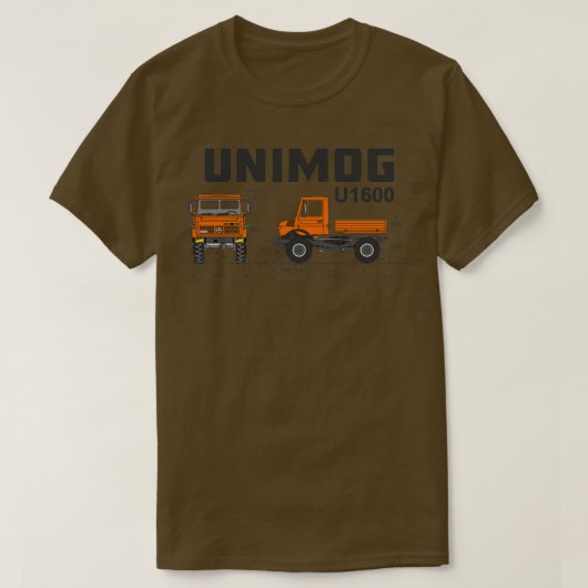 Unimog U1600仕様オレンジ Tシャツ (デザイン正面)