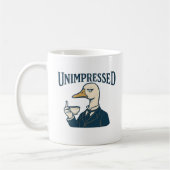 Unimpressed Duck Drinking Tea Meme コーヒーマグカップ (左)