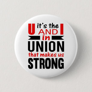 UNIONのUとIが、STRONG 缶バッジ