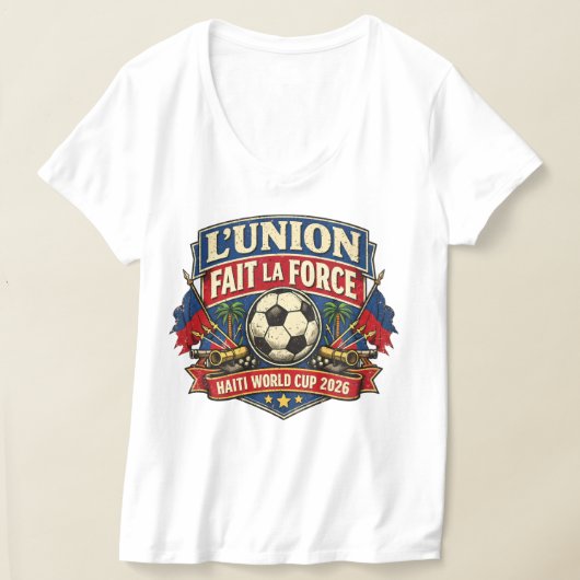 Union Fait La Force Haiti Soccer Haitian Motto  Tシャツ (レイダウン)