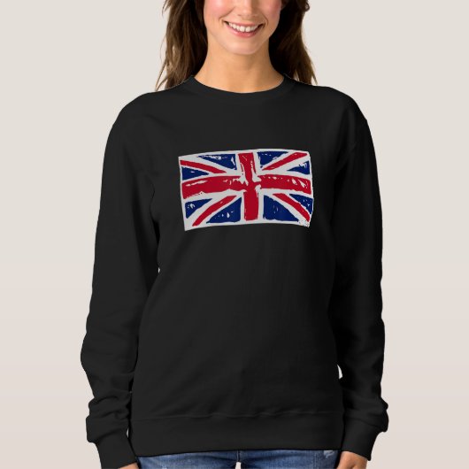 UNION JACK BRITIAN FLAG STAMP GRAPHIC スウェットシャツ (正面)