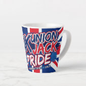 Union Jack British Flag Vintage Personalized カフェラテマグ (右アングル)