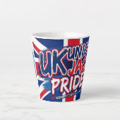 Union Jack British Flag Vintage Personalized カフェラテマグ (正面)