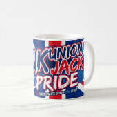 Union Jack British Flag Vintage Personalized コーヒーマグカップ (正面右)