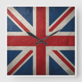 Union Jack flag スクエア壁時計 (正面)