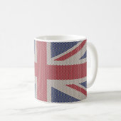 Union Jack Flag Fishnet Pattern コーヒーマグカップ (正面右)