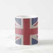 Union Jack Flag Fishnet Pattern コーヒーマグカップ (中央)