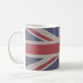 Union Jack Flag Fishnet Pattern コーヒーマグカップ (左)
