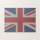 Union Jack Flag Fishnet Pattern Jigsaw Puzzle ジグソーパズル<br><div class="desc">Union Jack flag fishnets pattern with a skin effect background jigsaw puzzle</div>
