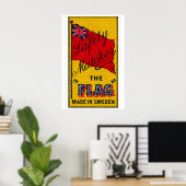 Union Jack Flag Matchbox Art Print, Swedish ポスター (ホームオフィス)