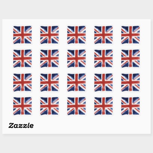Union jack flag sticker スクエアシール (シート)