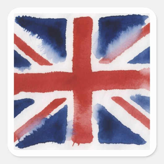 Union jack flag sticker スクエアシール (正面)