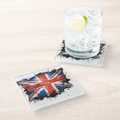 Union jack glass coaster ガラスコースター (アングル)