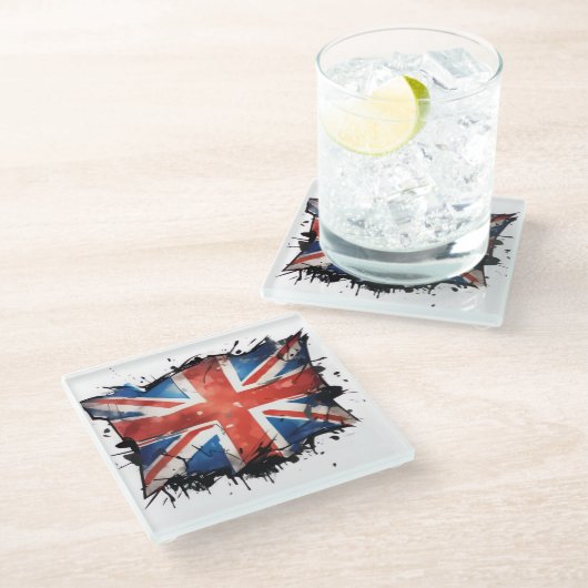Union jack glass coaster ガラスコースター (アングル)