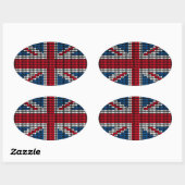 Union Jack Heart 楕円形シール (シート)