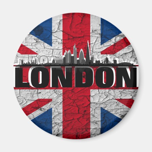 Union Jack & London Skyline Kühlschrankmagnet マグネット (正面)