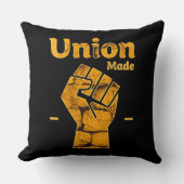 Union Made Worker Fist Labor Day Design クッション (正面)