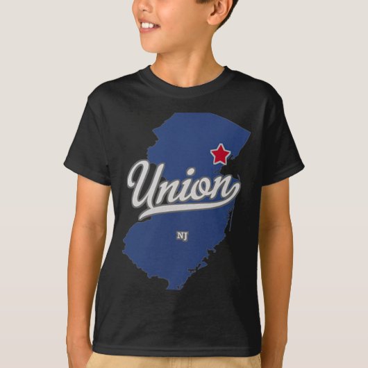 Union New Jersey Nj Map Tシャツ (正面)