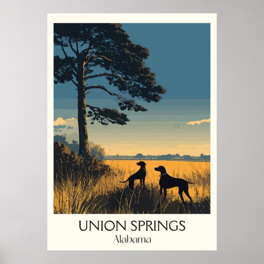 Union Springs Alabama Dogs Sunset ポスター (正面)