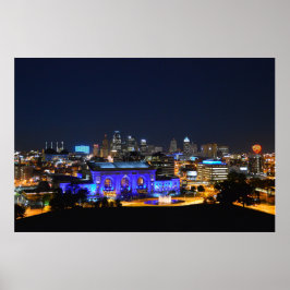 Union Station in Blue, Kansas City (16x12) ポスター
