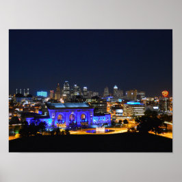Union Station in Blue, Kansas City (16x12) ポスター