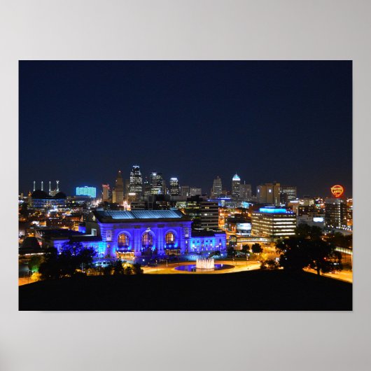 Union Station in Blue, Kansas City (16x12) ポスター (正面)