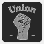 Union Strong Worker Fist Minimal Design スクエアシール (正面)