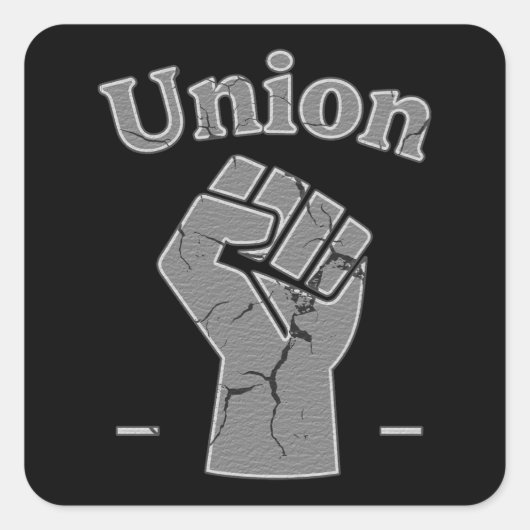 Union Strong Worker Fist Minimal Design スクエアシール (正面)