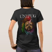 Unipugの女性のTシャツ(黒) Tシャツ (裏面)