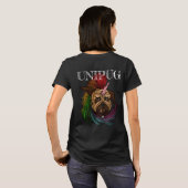 Unipugの女性のTシャツ(黒) Tシャツ (裏面フル)