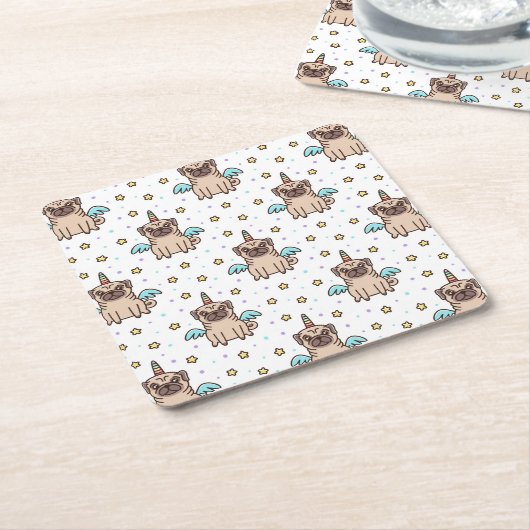 Unipugパターン スクエアペーパーコースター (アングル)