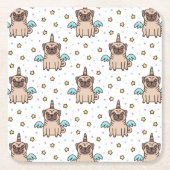 Unipugパターン スクエアペーパーコースター (正面)