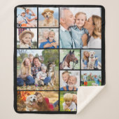 Unique 12 Photo Collage Minimal Cute Simple シェルパブランケット (正面)