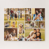 Unique 12 Photo Collage Name or Text ジグソーパズル (横)