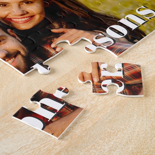 Unique 12 Photo Collage Name or Text ジグソーパズル (側面)