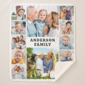 Unique 12 Photos Collage Cute Simple Family シェルパブランケット (正面)