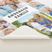 Unique 12 Photos Collage Cute Simple Family シェルパブランケット (3/4)