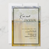 Unique Abstract Art Watercolor Wedding Invitation 招待状 (正面)