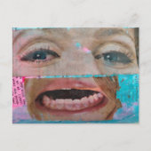 unique abstract collage with a eyes and mouth ポストカード (正面)