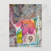  unique abstract mixed media collage Bird 9 ポストカード (正面)