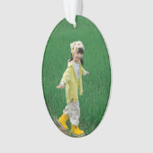 Unique Acrylic Oval Ornament Featuring Your Image オーナメント (正面)