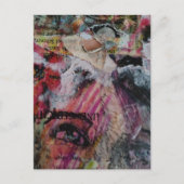 Unique and colorful abstract face mixed media ポストカード (正面)