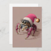 Unique and Unusual Christmas Cards jumping spider シーズンカード (正面/裏面)