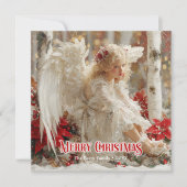 Unique angelic angel red gold festive radiation  シーズンカード (正面)