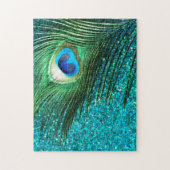 Unique Aqua Peacock ジグソーパズル (縦)
